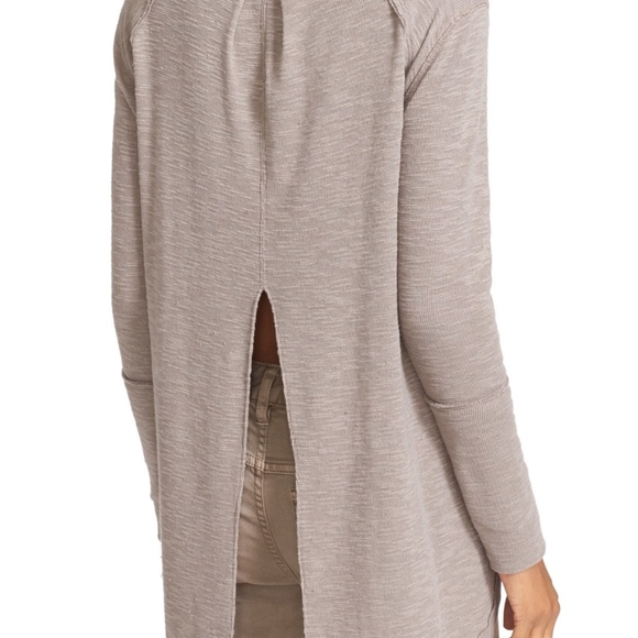 Free People Split Back Turtleneck - Stone XS - Picture 4 of 4